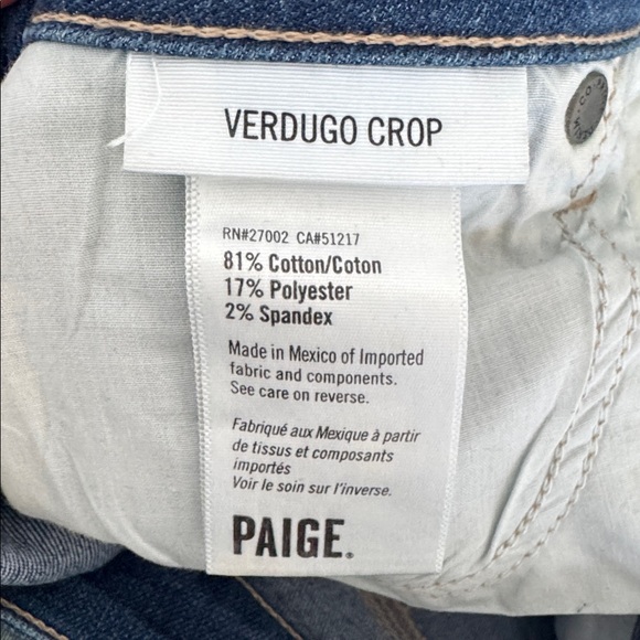 PAIGE Verdugo Crop Women's Dark Blue Ankle Jeans - Size 28 - Picture 7 of 7